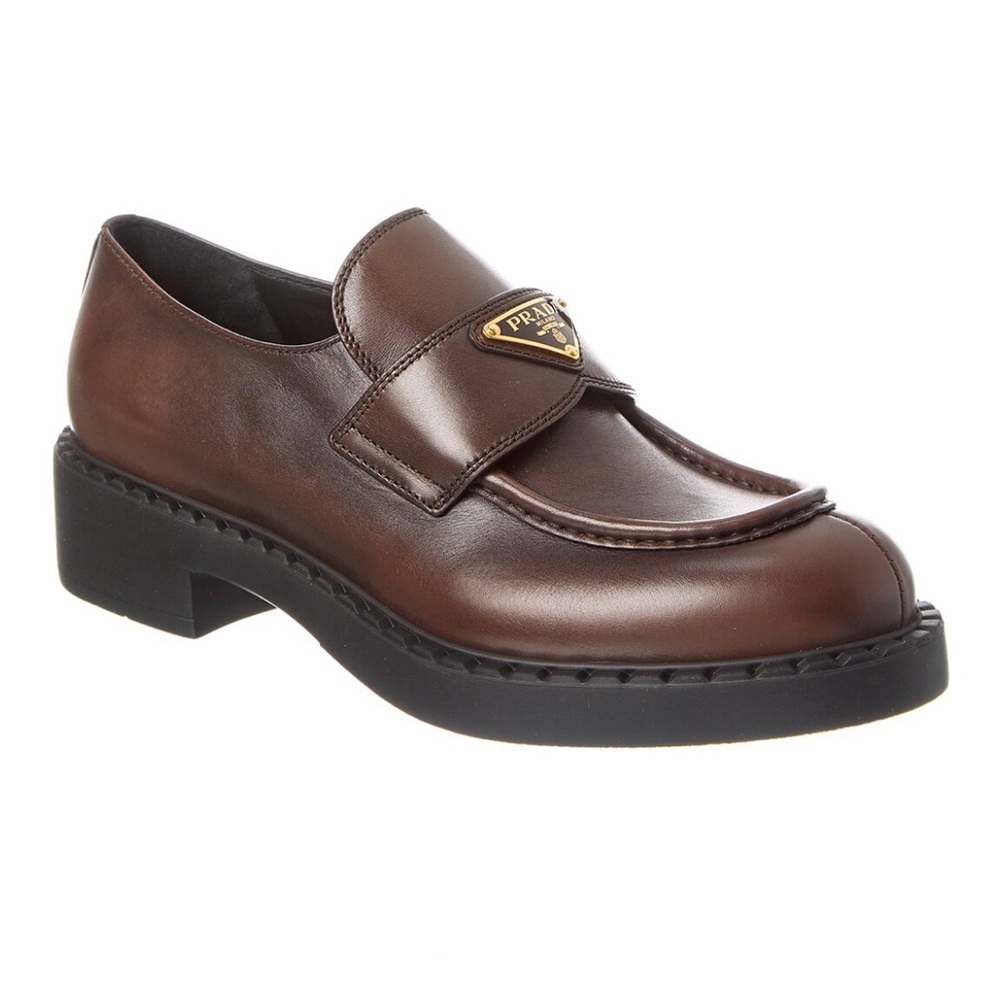 Prada Brown Leather Loafers